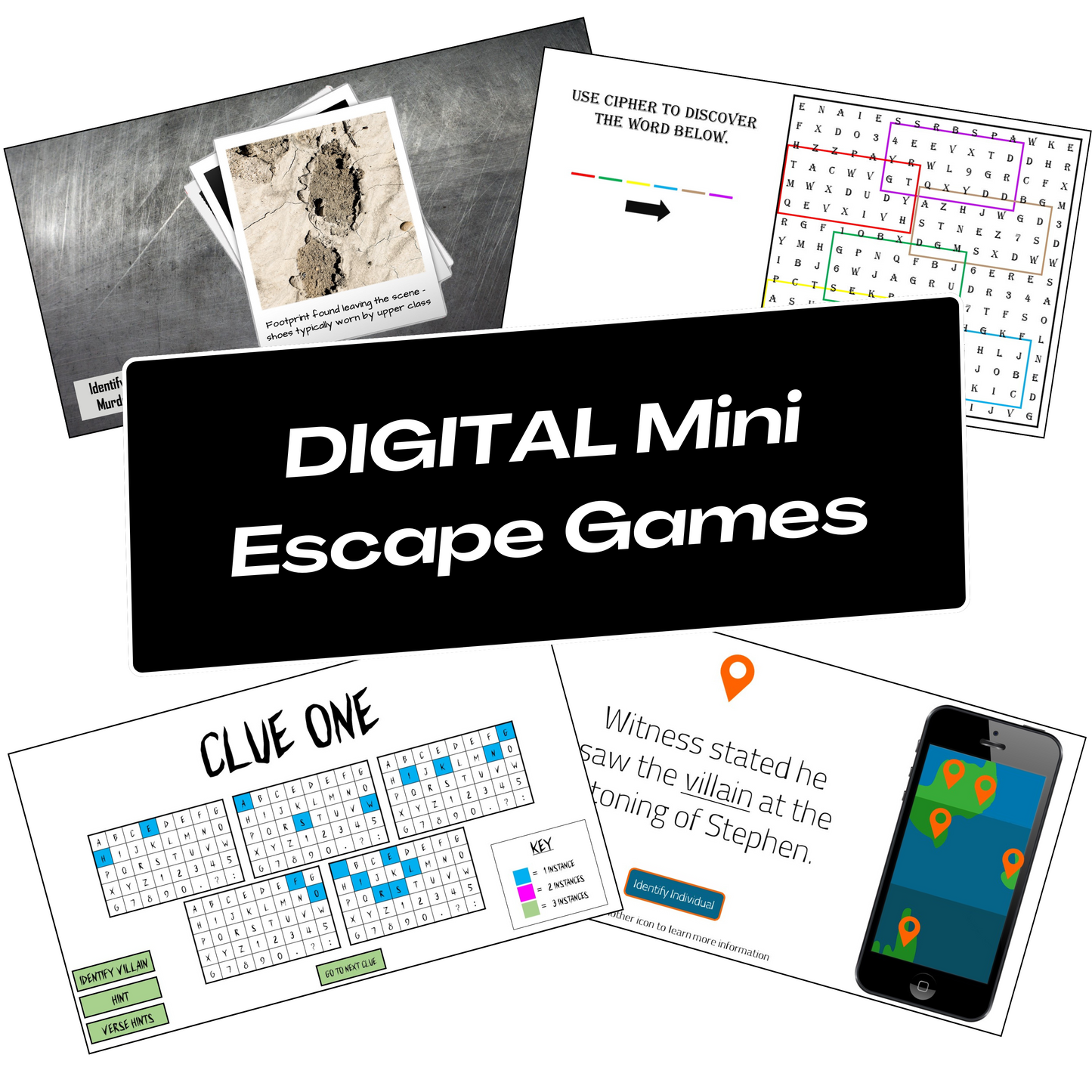 Villains Quick Bible Quest: A Bundle of FOUR Mini Digital Escape Room Games