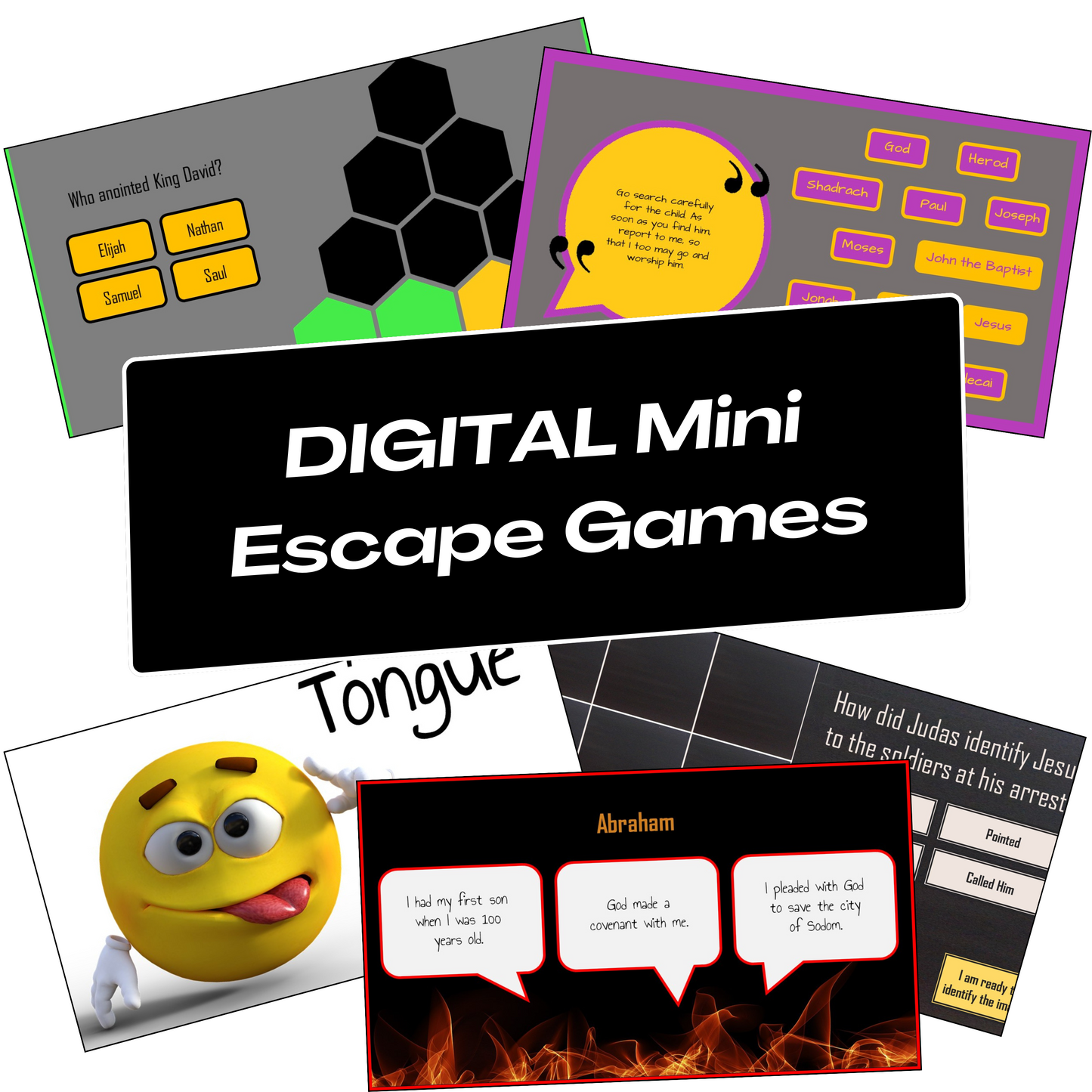 Trivia Quick Bible Quest: A Bundle of FIVE Mini Digital Escape Room Games