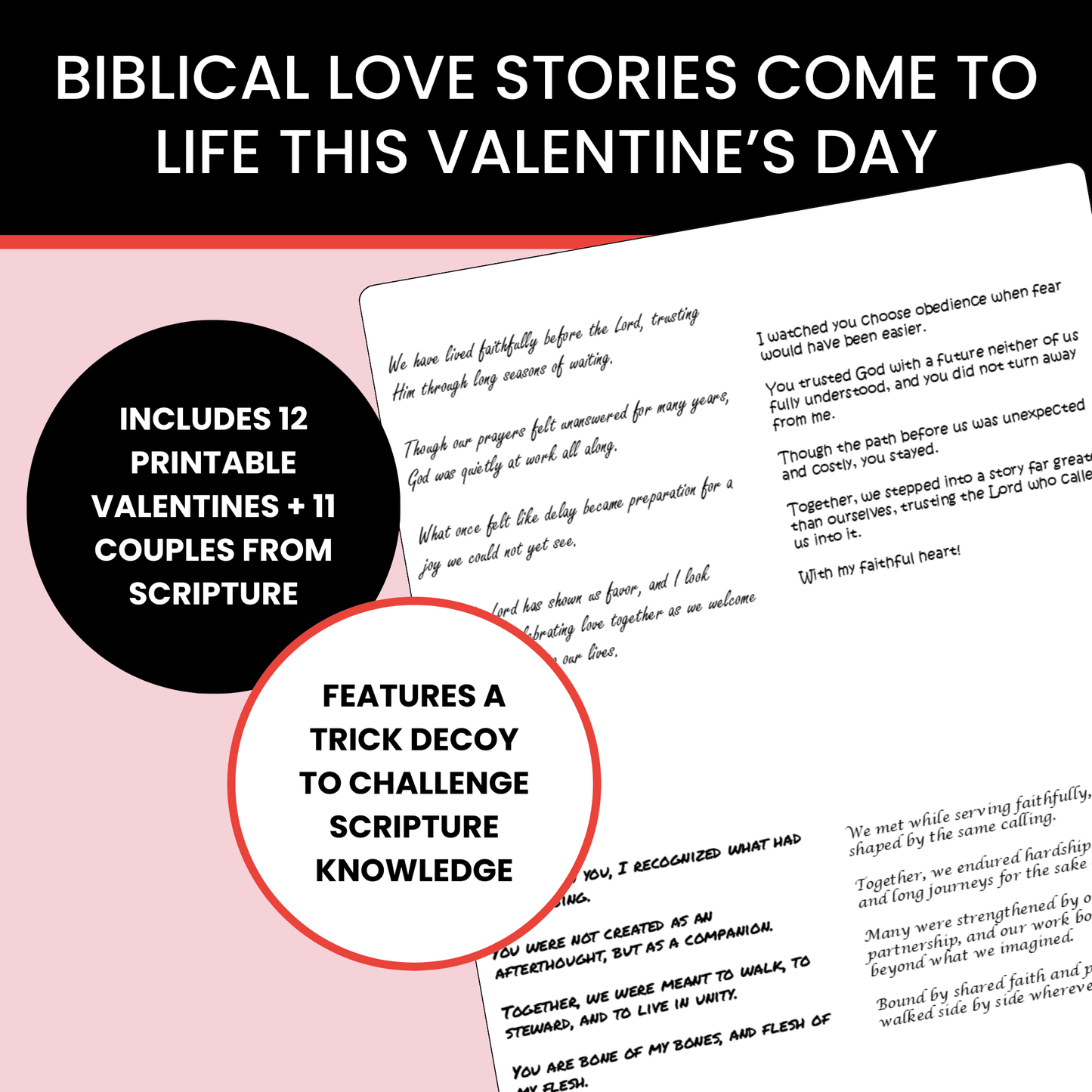 Bible Couples Valentine's Day Activity | Scripture Matching Game
