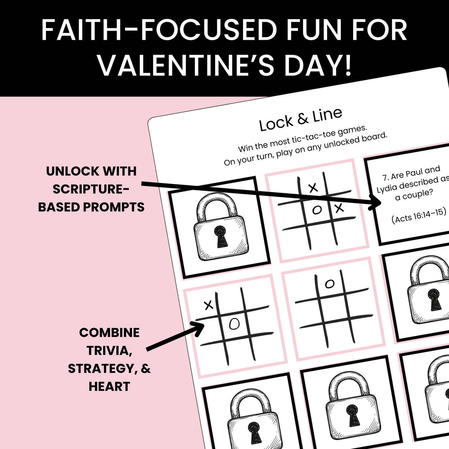 Lock and Line: Valentine’s Day Ultimate Tic-Tac-Toe Bible Game