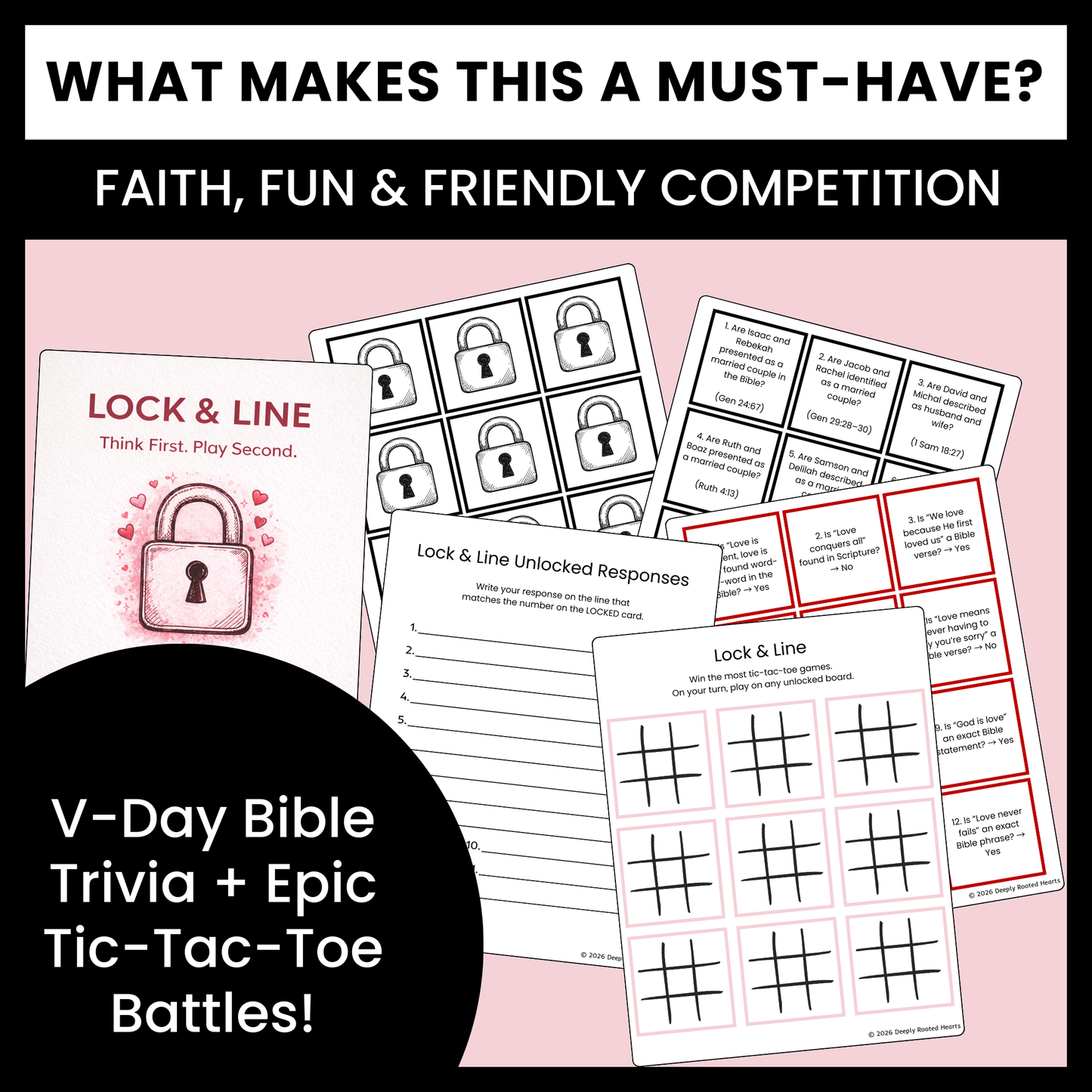 Lock and Line: Valentine’s Day Ultimate Tic-Tac-Toe Bible Game